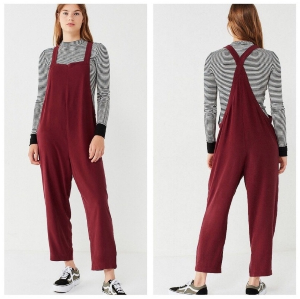 UO Red Linen Jumpsuit